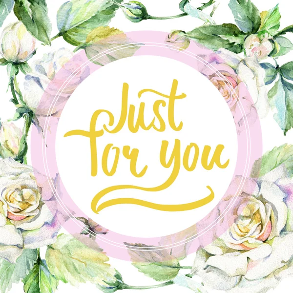 Kır çiçeği gül çiçek çerçeve suluboya tarzında.