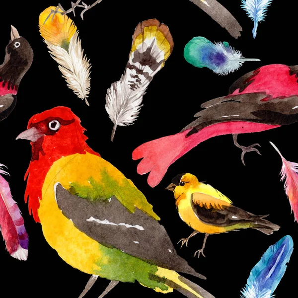 Gökyüzü cennet kuşları desende bir yaban hayatı suluboya stili tarafından.