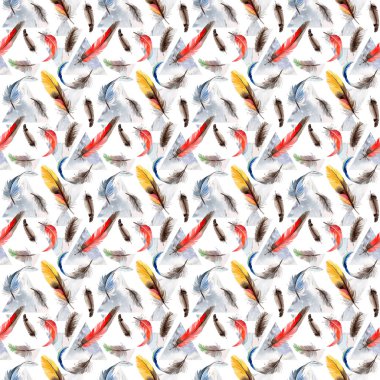 Suluboya kuş tüyü desen Wing.