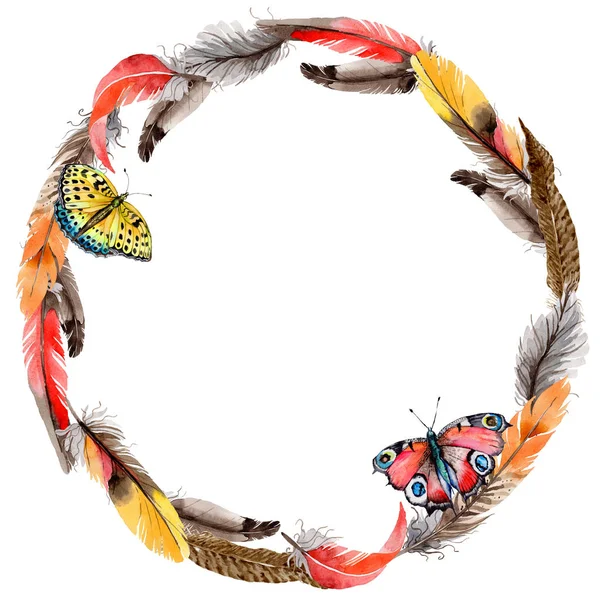 Suluboya kuş tüyü çelenk Wing.