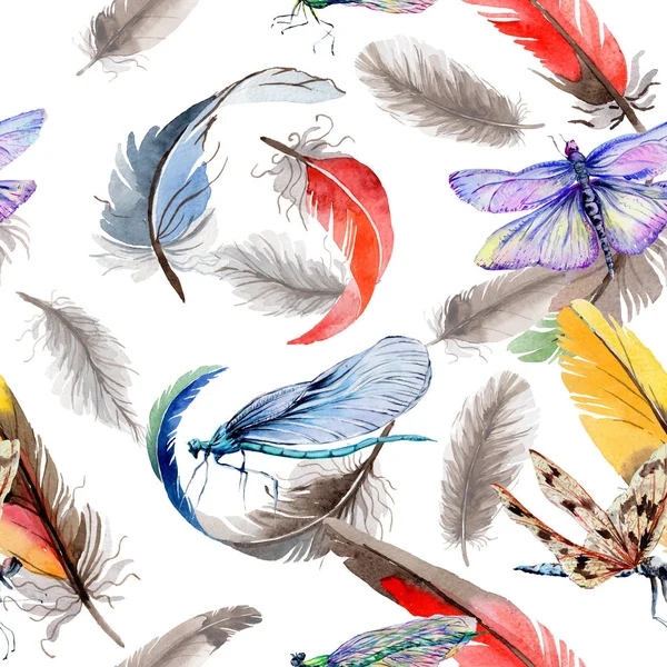 Suluboya kuş tüyü desen Wing .