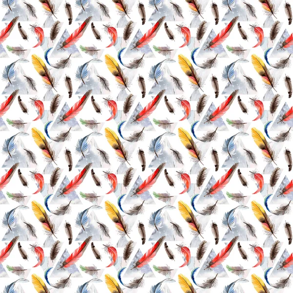 Suluboya kuş tüyü desen Wing.