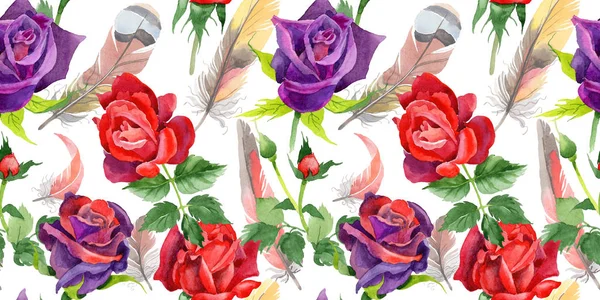 Kır çiçeği gül çiçek deseni suluboya tarzında.