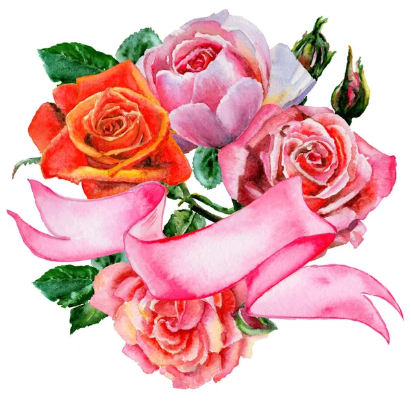 Kır çiçeği gül çiçek izole bir suluboya tarzında.