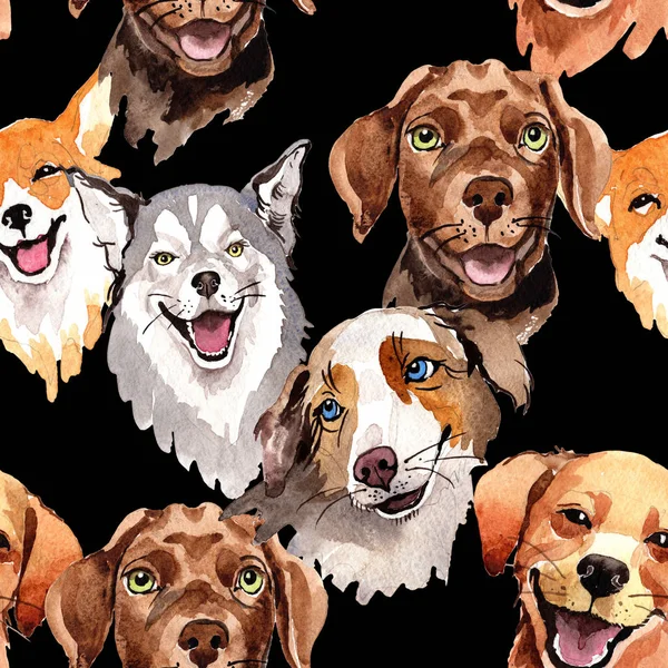 Egzotik köpek vahşi hayvan desen suluboya tarzında.