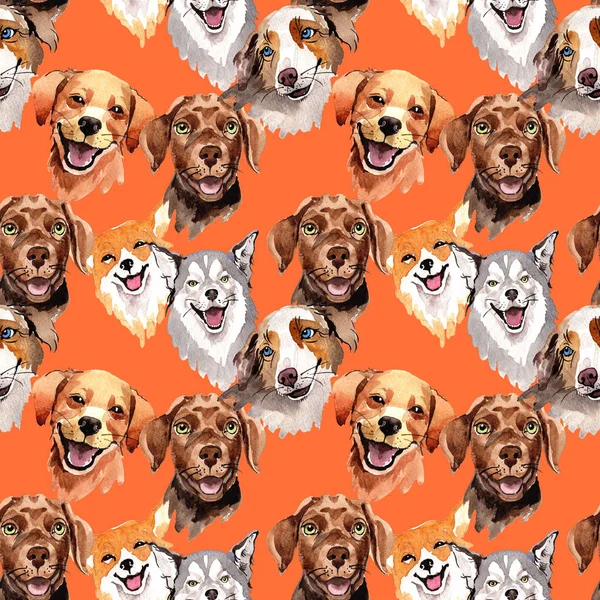 Exotic dog wild animal pattern in a watercolor style.