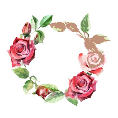 Kır çiçeği gül çiçek çelenk izole bir vektör tarzı.