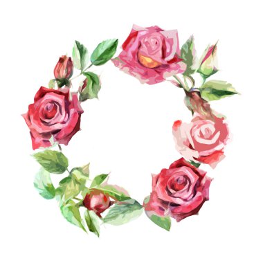 Kır çiçeği gül çiçek çelenk izole bir vektör tarzı.