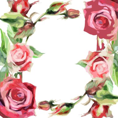 Kır çiçeği gül çerçeve çiçek izole bir vektör tarzı.