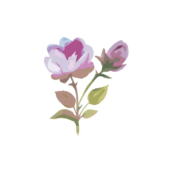 Wildflower αυξήθηκε λουλούδι σε ένα στυλ διάνυσμα απομονωμένες. — Διανυσματικό Αρχείο