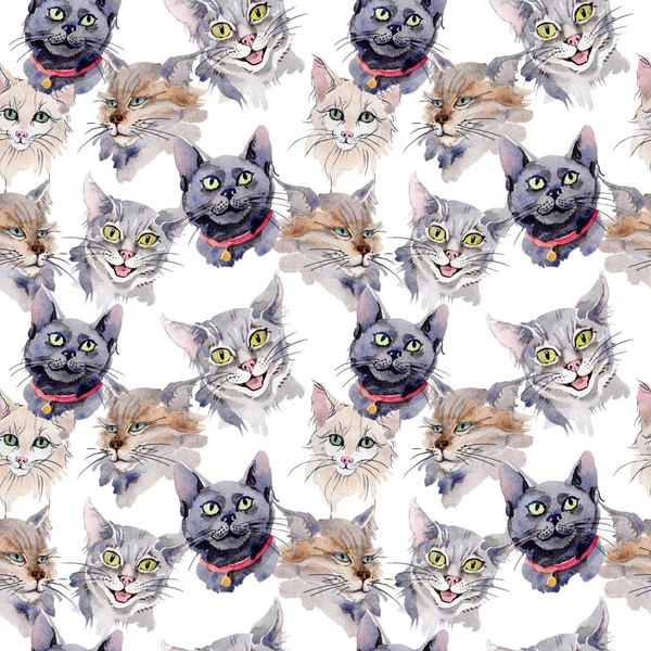 Exotic cat wild animal pattern in a watercolor style.