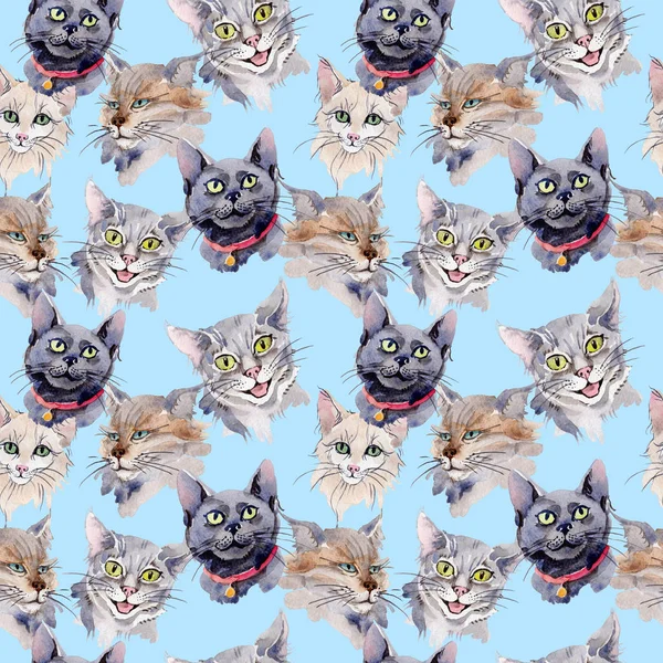 Exotic cat wild animal pattern in a watercolor style.