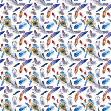 Suluboya kuş tüyü desen Wing.