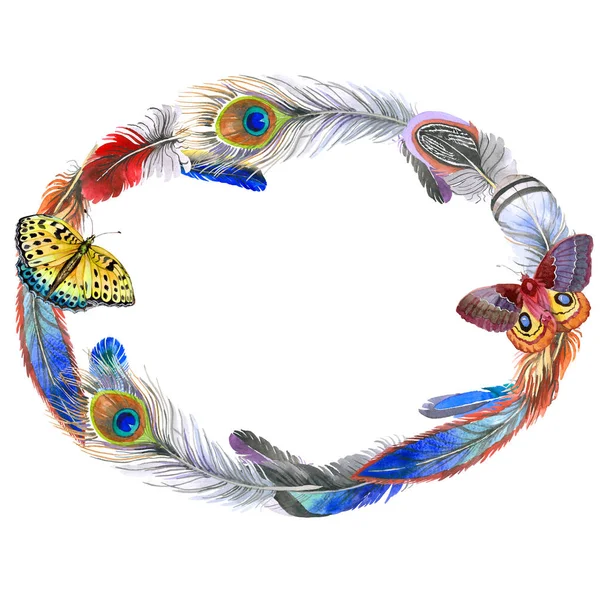 Suluboya kuş tüyü çelenk Wing.