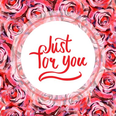 Kır çiçeği gül çiçek çerçeve suluboya tarzında.