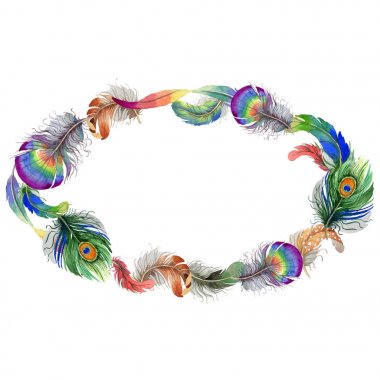 Suluboya kuş tüyü çelenk Wing.