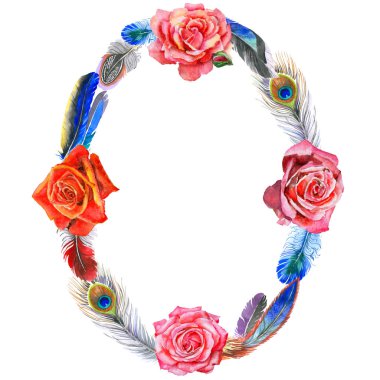 Suluboya kuş tüyü çelenk Wing.