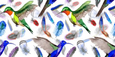 Suluboya kuş tüyü desen Wing.