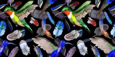 Suluboya kuş tüyü desen Wing.