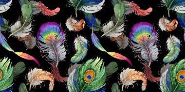 Suluboya kuş tüyü desen Wing.