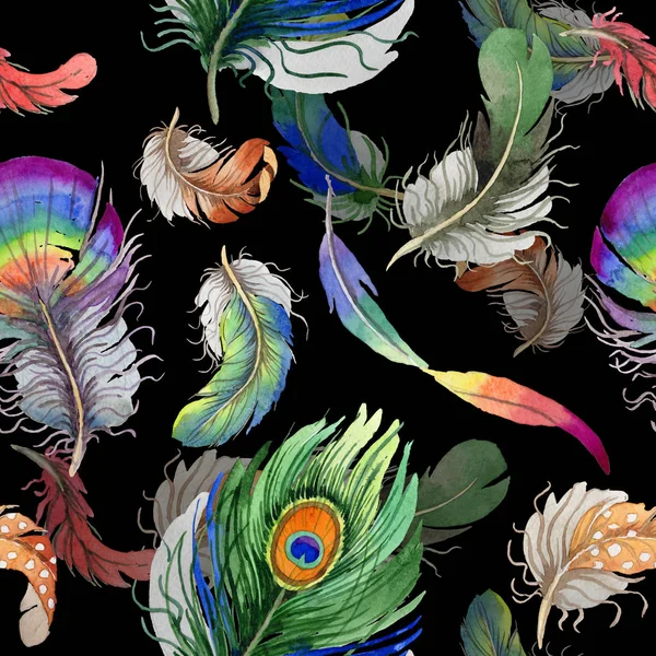 Suluboya kuş tüyü desen Wing.