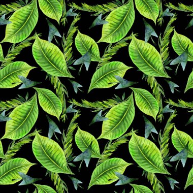 Tropikal Hawaii palmiye ağacı desen bir suluboya tarzında bırakır..