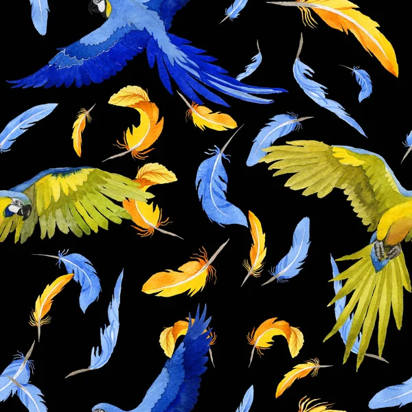 Sky uccello modello pappagallo in una fauna selvatica in stile acquerello . — Foto Stock