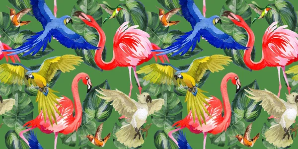 Gökyüzü kuş papağan desende bir yaban hayatı suluboya stili tarafından.