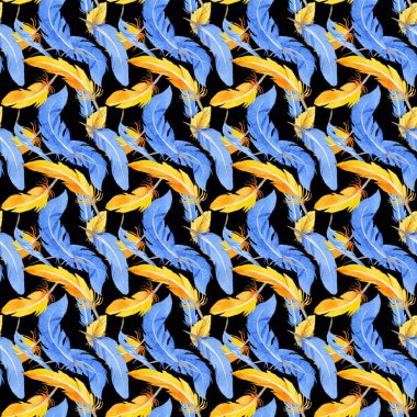 Gökyüzü kuş papağan desende bir yaban hayatı suluboya stili tarafından.