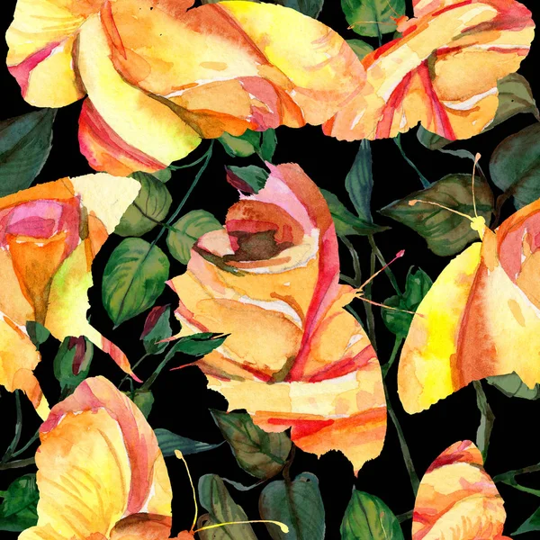 Kır çiçeği gül çiçek deseni suluboya tarzında.