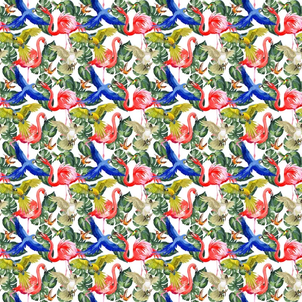 Himmel Vogel Papageienmuster in einer Tierwelt nach Aquarell-Stil. — Stockfoto