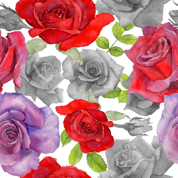 Padrão de flor rosa Wildflower em um estilo aquarela . — Fotografia de Stock