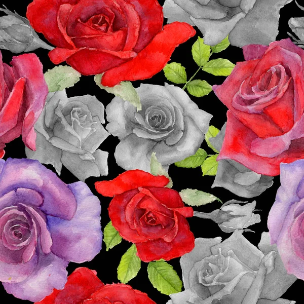 Padrão de flor rosa Wildflower em um estilo aquarela . — Fotografia de Stock