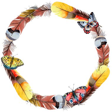 Suluboya kuş tüyü çelenk Wing.