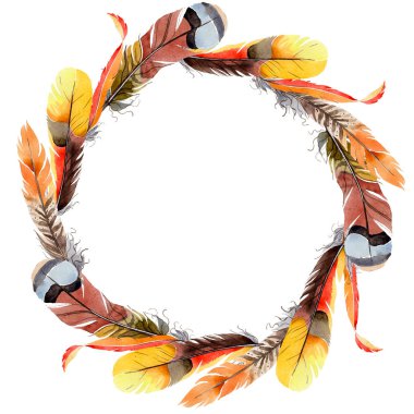 Suluboya kuş tüyü çelenk Wing.