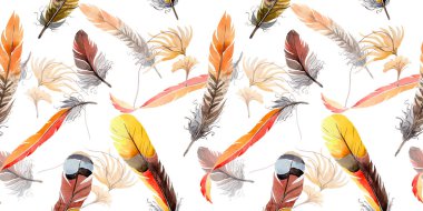 Suluboya kuş tüyü desen Wing.