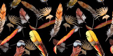 Suluboya kuş tüyü desen Wing.