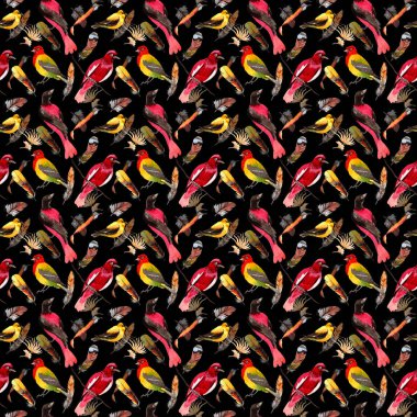 Suluboya kuş tüyü desen Wing.