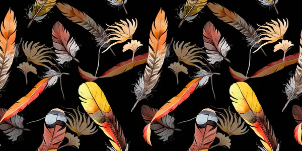 Suluboya kuş tüyü desen Wing.