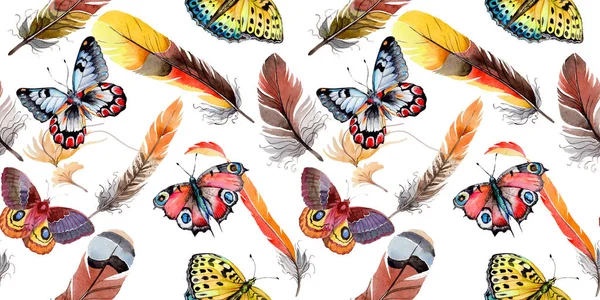 Suluboya kuş tüyü desen Wing.