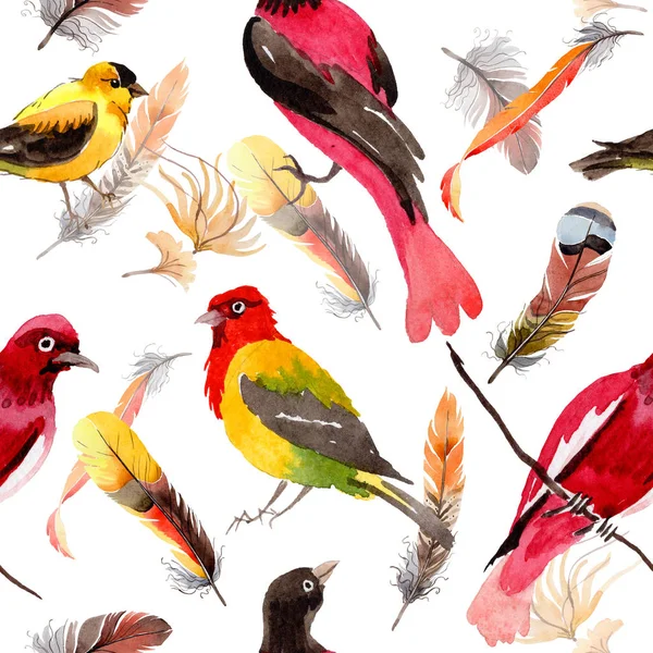 Suluboya kuş tüyü desen Wing.