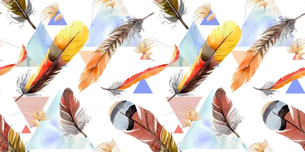 Suluboya kuş tüyü desen Wing.