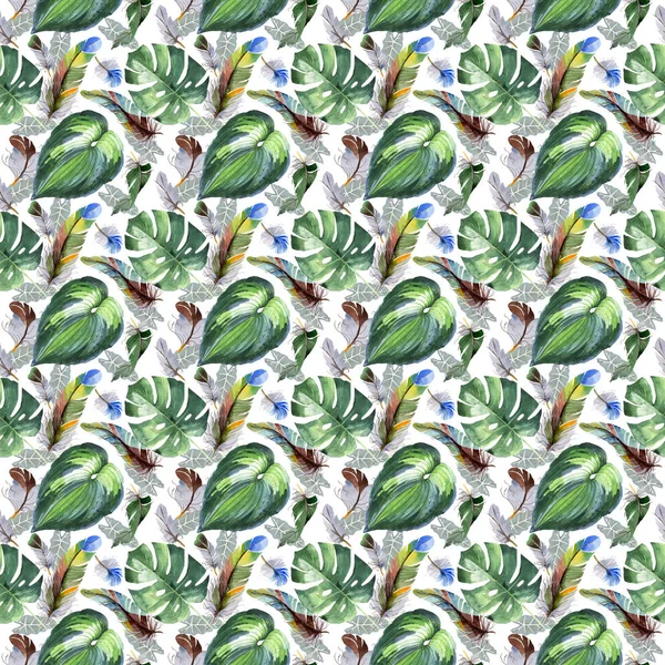 Suluboya kuş tüyü desen Wing.