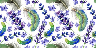 Kır çiçeği lavanta çiçek deseni suluboya tarzında.