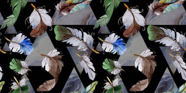 Suluboya kuş tüyü desen Wing.