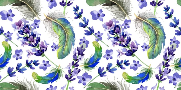 Wildflower lavender flower pattern in a watercolor style.
