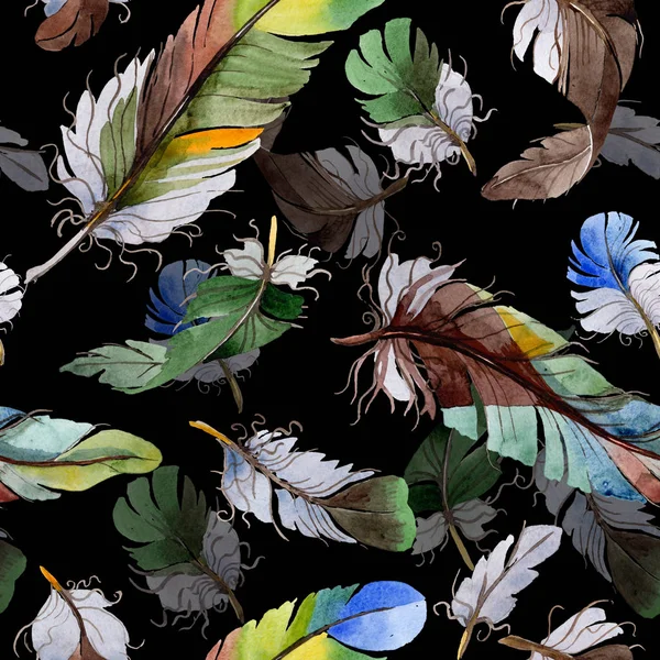 Suluboya kuş tüyü desen Wing.