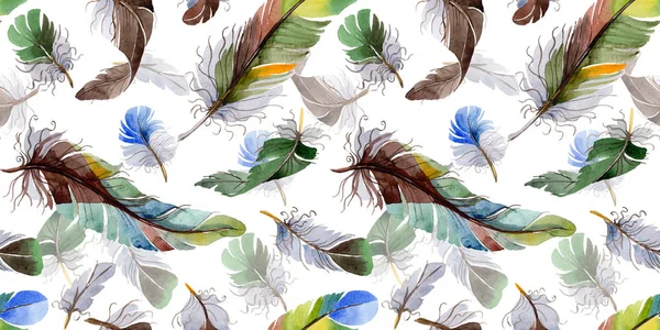 Suluboya kuş tüyü desen Wing.