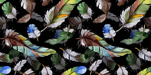 Suluboya kuş tüyü desen Wing.