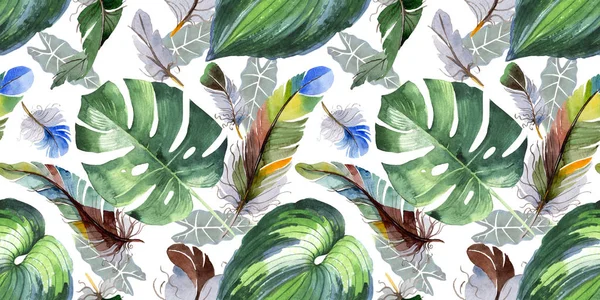 Suluboya kuş tüyü desen Wing.